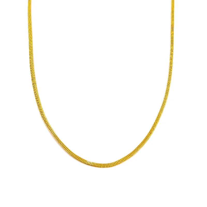 Women’s silver charm necklace-22K Yellow Gold Chain for Men W/ Cube Link of Beaded Strands