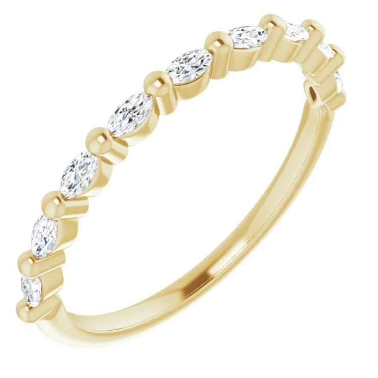 Women’s custom-made engagement ring-14K Yellow 1/4 CTW Natural Diamond Anniversary Band