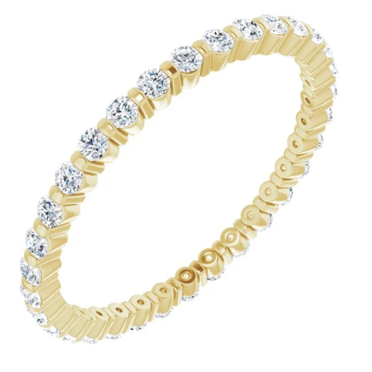 Women’s minimalistic engagement ring-14K Yellow 1/2 CTW Diamond Eternity Band