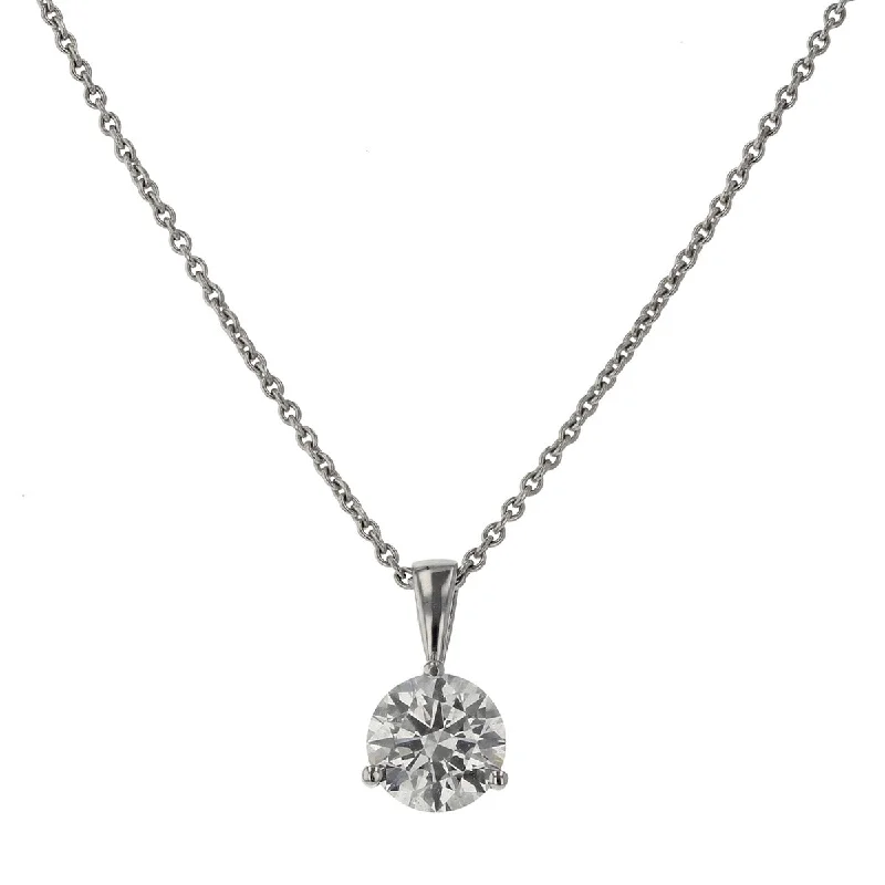 Women’s two-tone necklace-Fire And Ice Diamond Solitaire Pendant