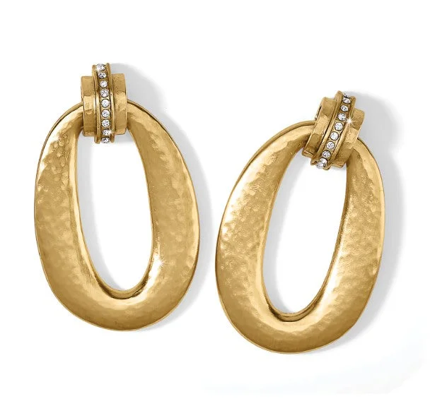 Women’s yellow gold earrings-Meridian Lumens Post Drop Earrings