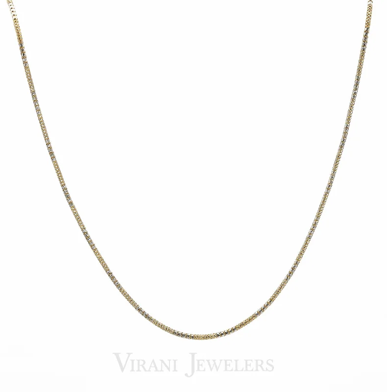 Women’s luxury necklace-22K Gold Men's Chain With White Gold Accents