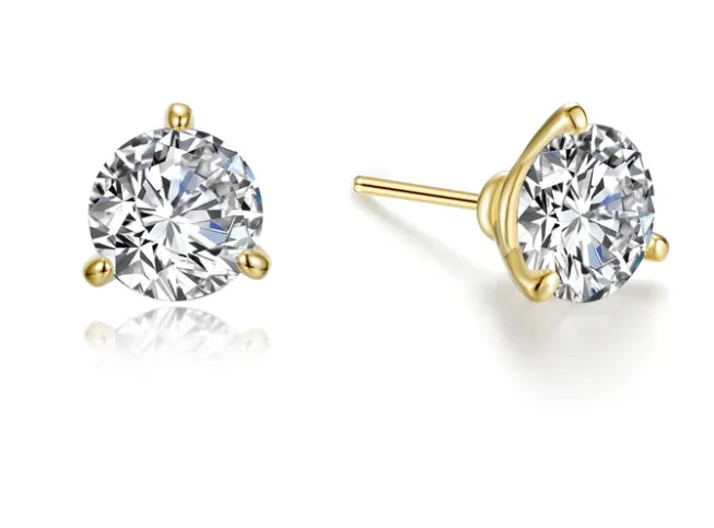 Women’s dangling earrings-3 CTW Martini Solitaire Stud Earrings