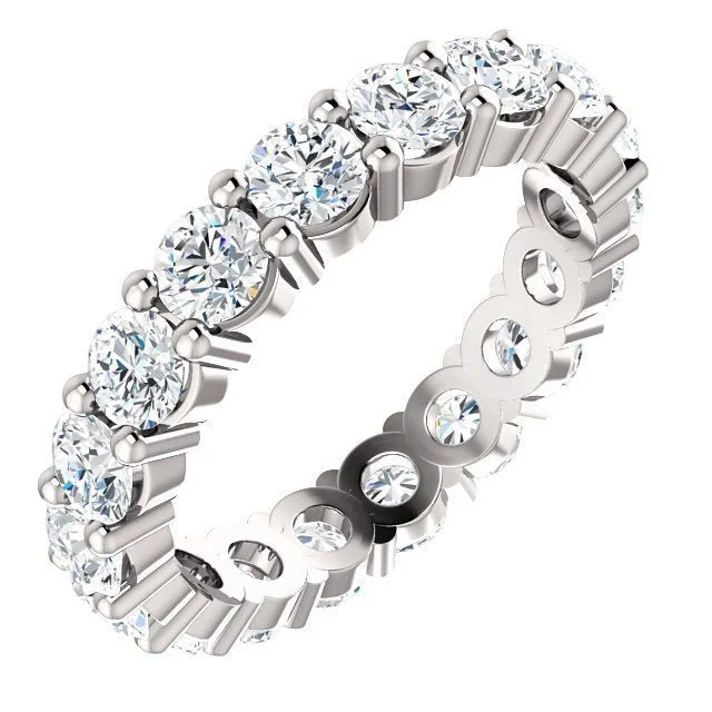 Women’s unique round engagement ring-14KT Gold 3.60 CTW Diamond Shared Prong Eternity Band