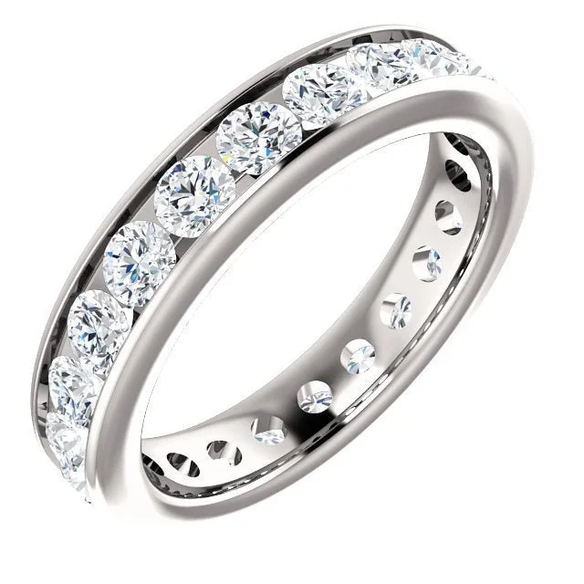 Women’s intricate diamond engagement ring-14KT Gold 2 CTW Diamond Channel-Set Eternity Band