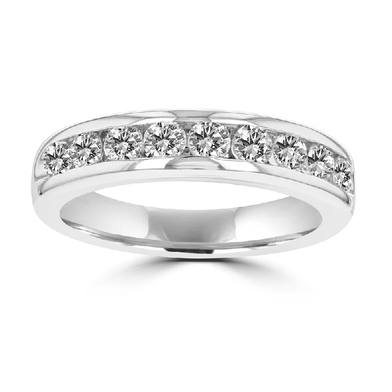 Women’s antique engagement ring-14KT White Gold 3/4 CTW Diamond Channel Set Band