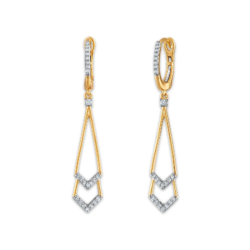 Women’s infinity earrings-1/5 CTW Diamond Drop & Dangle Fashion Earrings in 10KT Yellow Gold