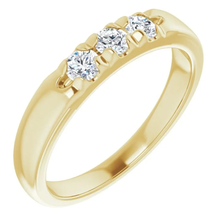 Women’s black diamond engagement ring-14K Yellow 1/3 CTW Natural Diamond Anniversary Band