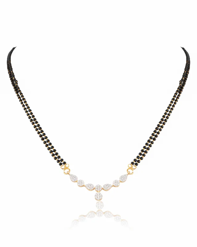 Women’s double-chain necklace-Diamond Pendant