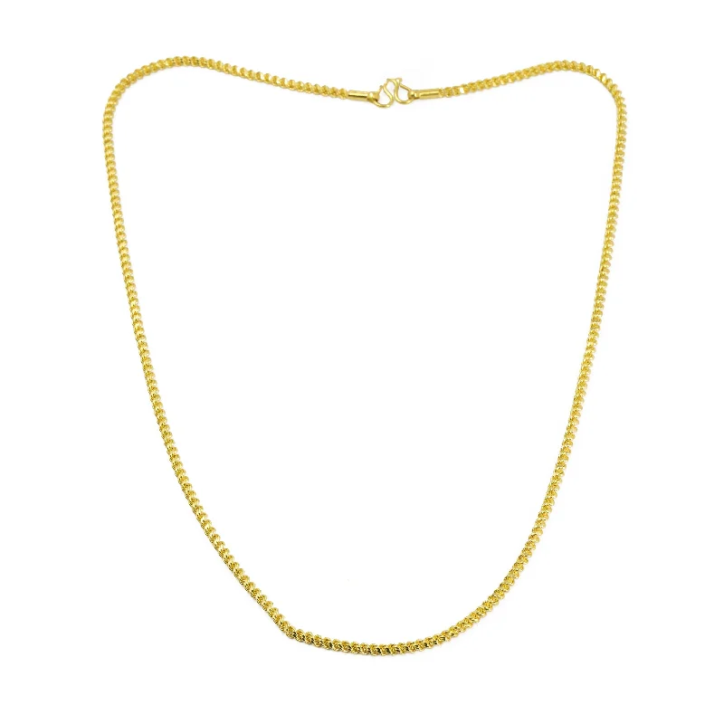 Women’s sparkling necklace-22K Yellow Gold Chain W/ 24" Twisted Rope Chain Pattern