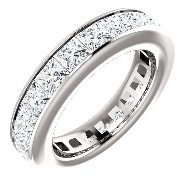 Women’s vintage engagement ring-14KT GOLD 3 1/2 CTW PRINCESS CUT DIAMOND CHANNEL-SET ETERNITY BAND