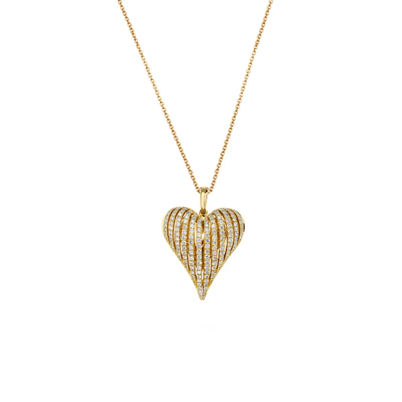 Women’s double-chain necklace-Angel Heart Small Diamond Pendant