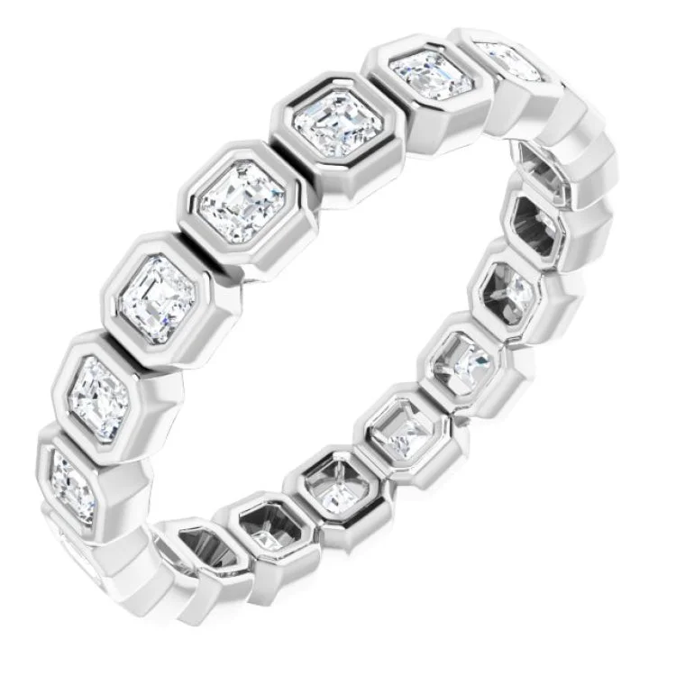 Women’s two-tone engagement ring-Platinum 9/10 CTW Diamond Eternity Band