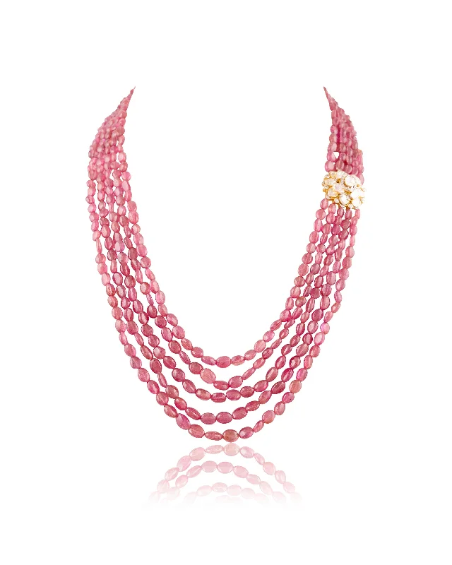 Women’s long necklace-Madhu Polki And Diamond Bead Pendant