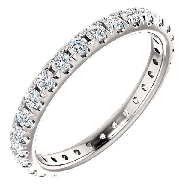 Women’s elegant diamond engagement ring-14KT Gold 7/8 CTW Diamond French-Set Eternity Band