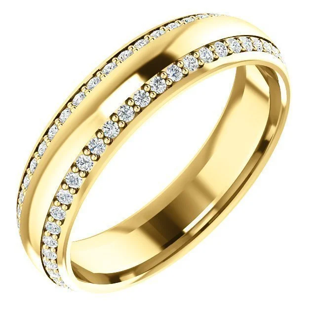 Women’s diamond band engagement ring-14KT GOLD 1/2 CTW DIAMOND ACCENT 2 ROW ETERNITY BAND