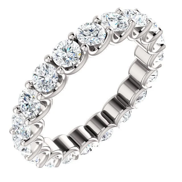 Women’s vintage style engagement ring-14KT GOLD 3 CTW DIAMOND SHARED U-PRONG ETERNITY BAND