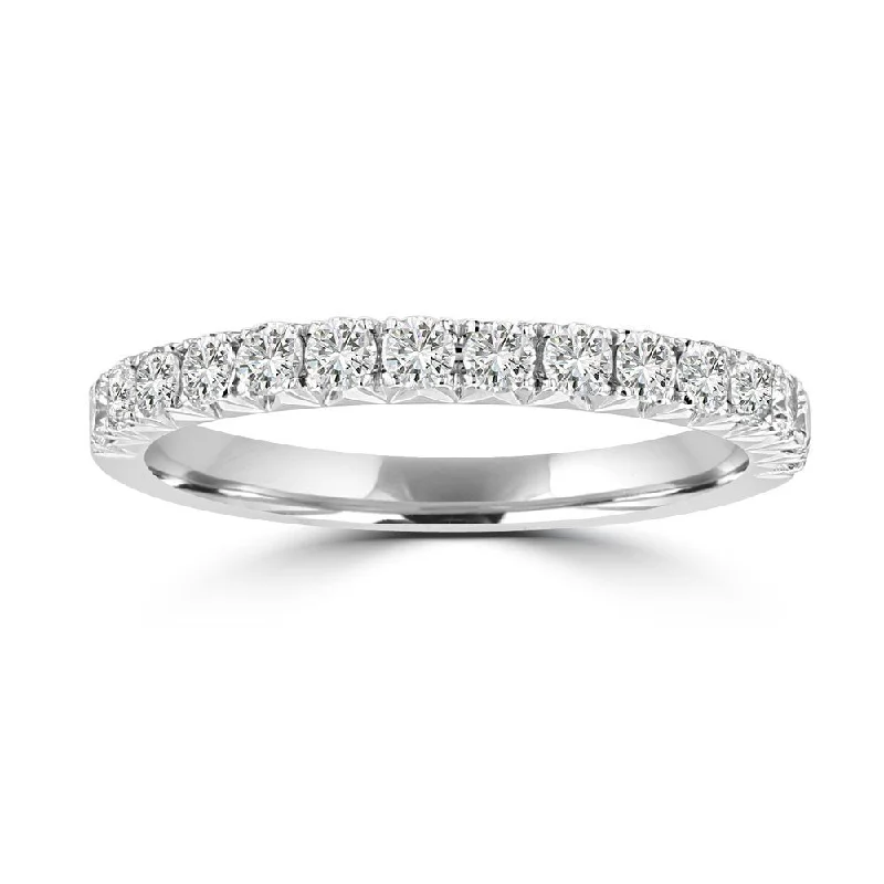 Women’s vintage engagement ring-14KT WHITE GOLD 1/2 CTW ROUND DIAMOND FRENCH PAVE SET BAND