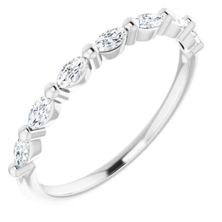 Women’s white gold solitaire engagement ring-14K White 1/3 CTW Natural Diamond Anniversary Band