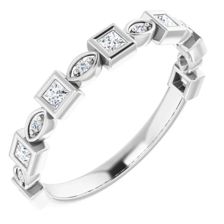 Women’s elegant diamond engagement ring-Platinum 1/4 CTW Natural Diamond Anniversary Band