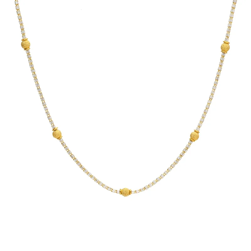 Women’s double-chain necklace-22K Gold Chain in multicolor, 22 inches