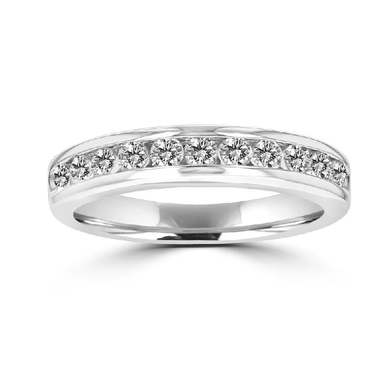 Women’s classic engagement ring-14KT White Gold 1/2 CTW Diamond Channel Set Band