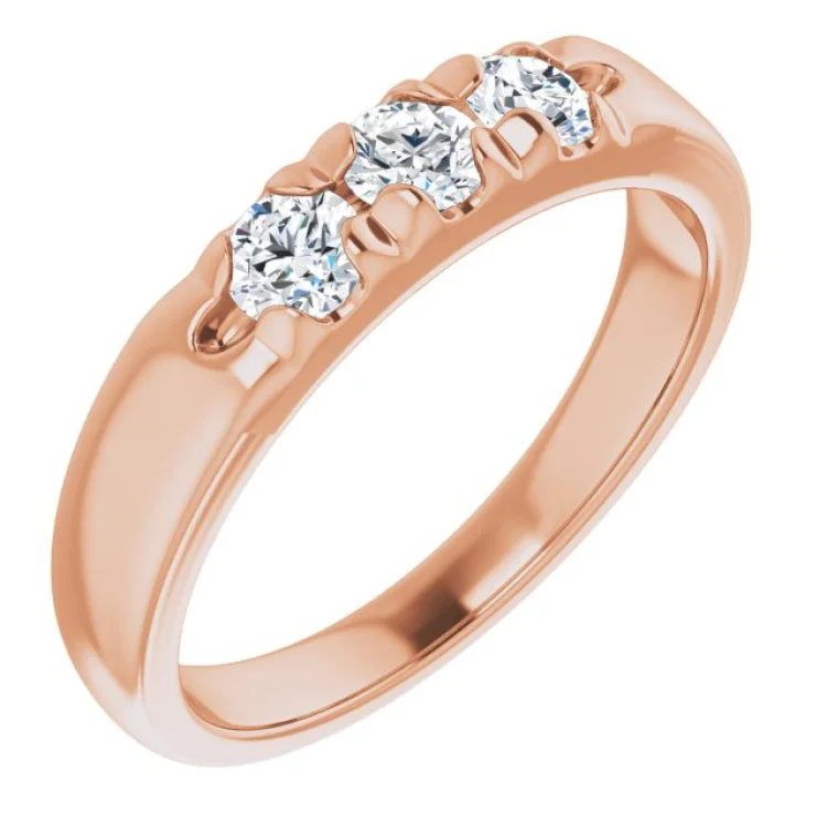 Women’s personalized engagement ring-14K Rose 1/2 CTW Natural Diamond Anniversary Band