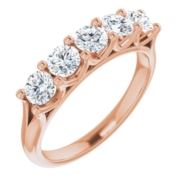 Women’s gold engagement ring-14K Rose 1 CTW Natural Diamond Anniversary Band