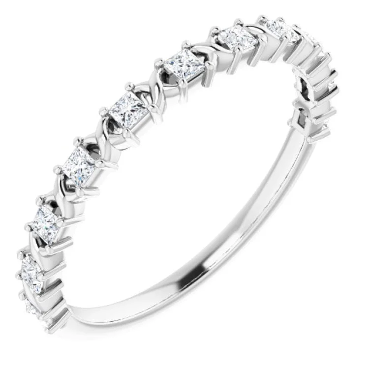 Women’s personalized gemstone engagement ring-Platinum 1/4 CTW Natural Diamond Anniversary Band