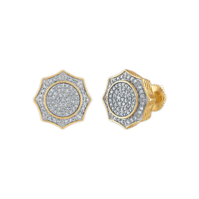 Women’s fashion stud earrings-1/2 CTW Diamond Fashion Stud Earrings in 10KT Yellow Gold