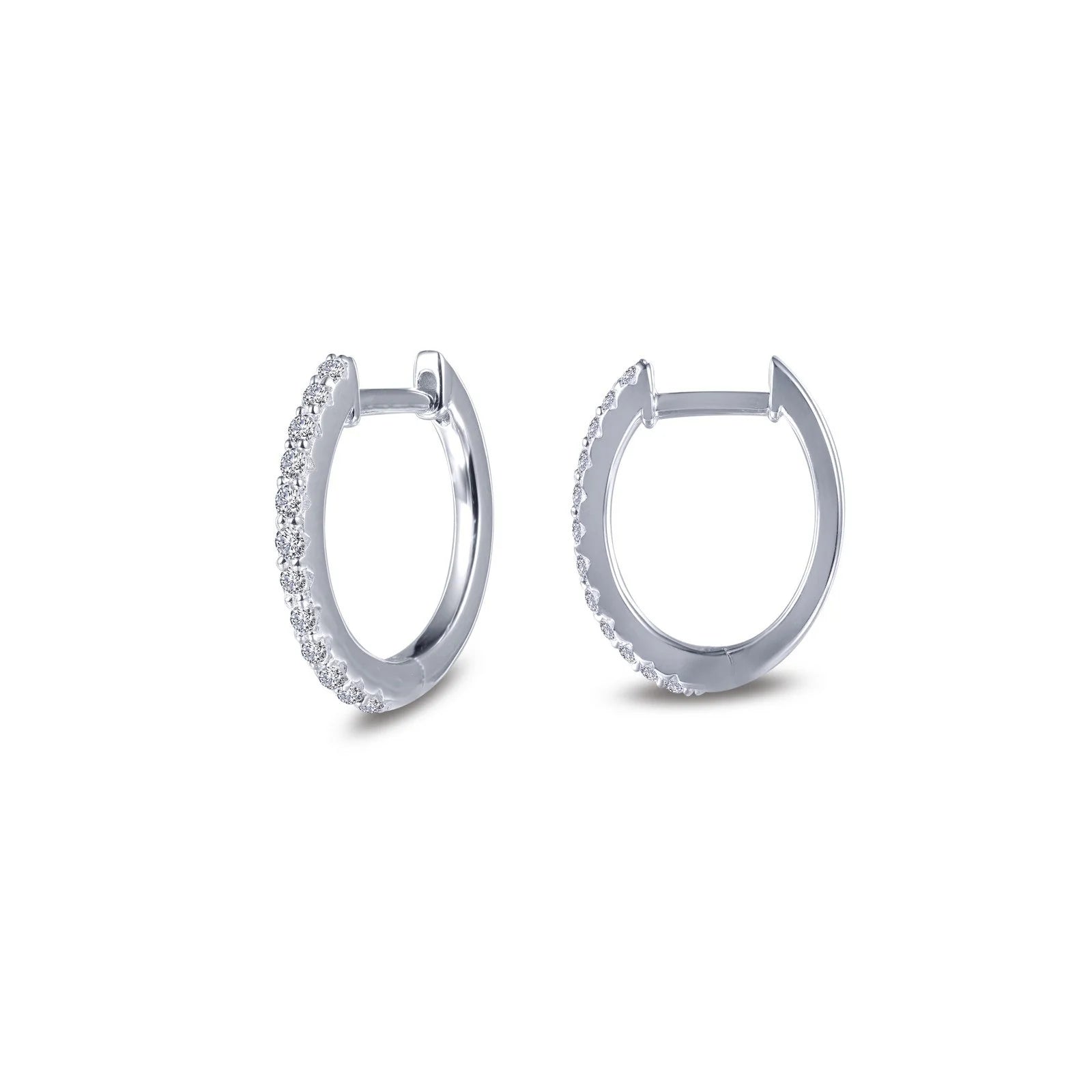 Women’s teardrop diamond earrings-10 mm x 11 mm Oval Huggie Hoop Earrings