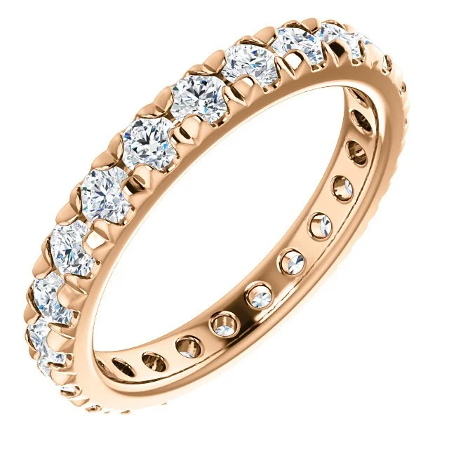 Women’s platinum and gold engagement ring-14KT Gold 1 3/8 CTW Diamond French-Set Eternity Band