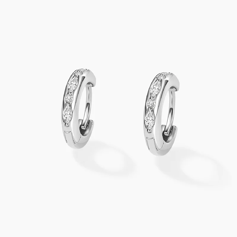 Women’s hoop earrings-14K Gold Plated Moissanite Huggie Earrings