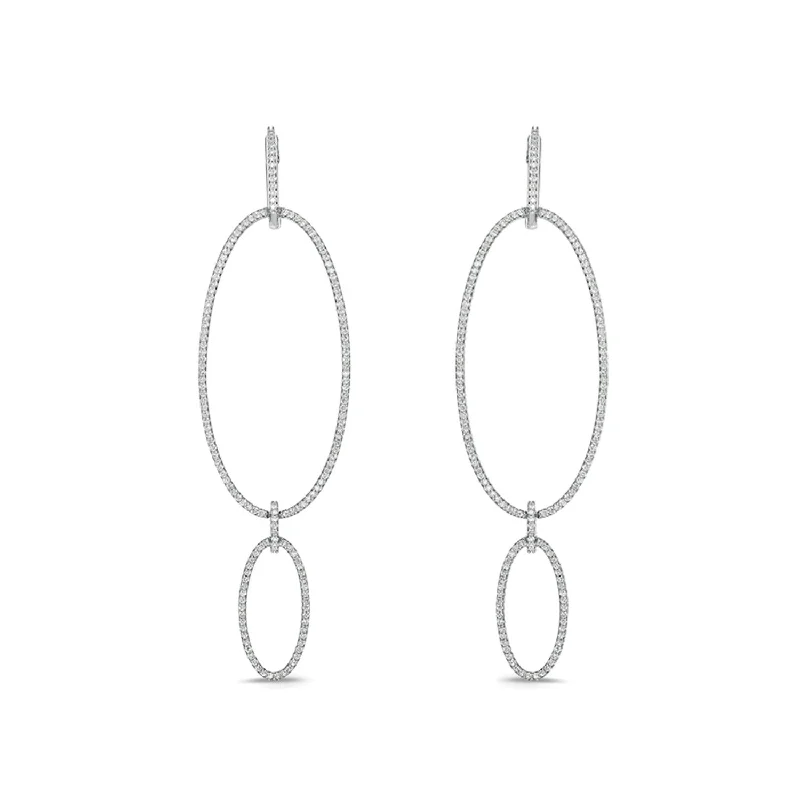 Women’s wedding earrings-1 CTW Diamond Fashion Earrings in 10KT White Gold