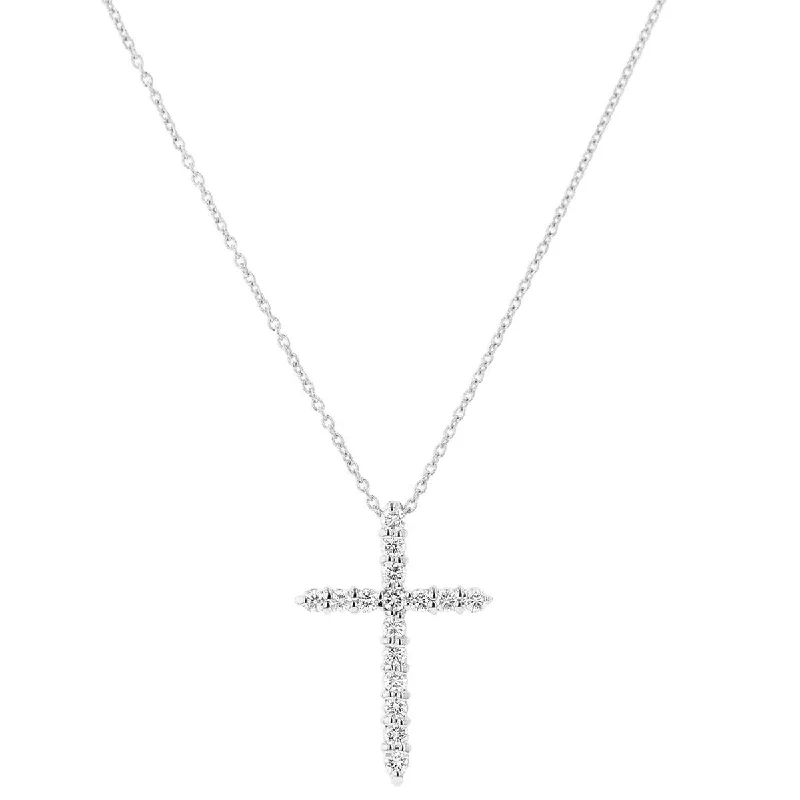 Women’s luxury gemstone necklace-Cross Pendant with Diamonds