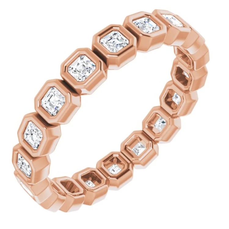 Women’s heart-shaped diamond engagement ring-14K Rose 9/10 CTW Diamond Eternity Band