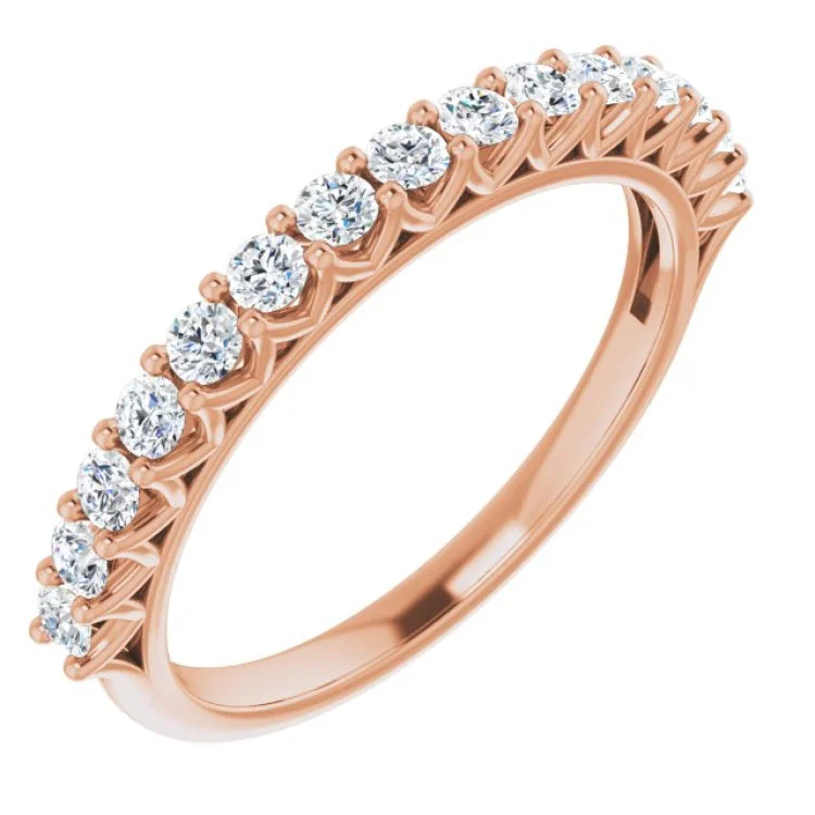 Women’s vintage diamond engagement ring-14K Rose 1/2 CTW Lab-Grown Diamond Anniversary Band