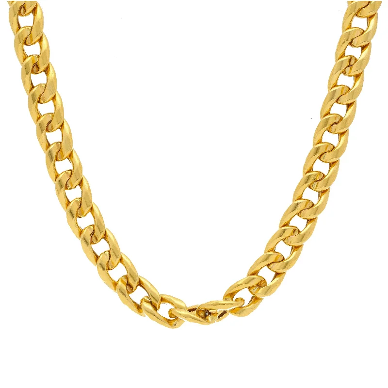 Women’s diamond tennis necklace-22K Yellow Gold Men's Cuban Link Chain W/ Satin Finish, 99.7 Grams