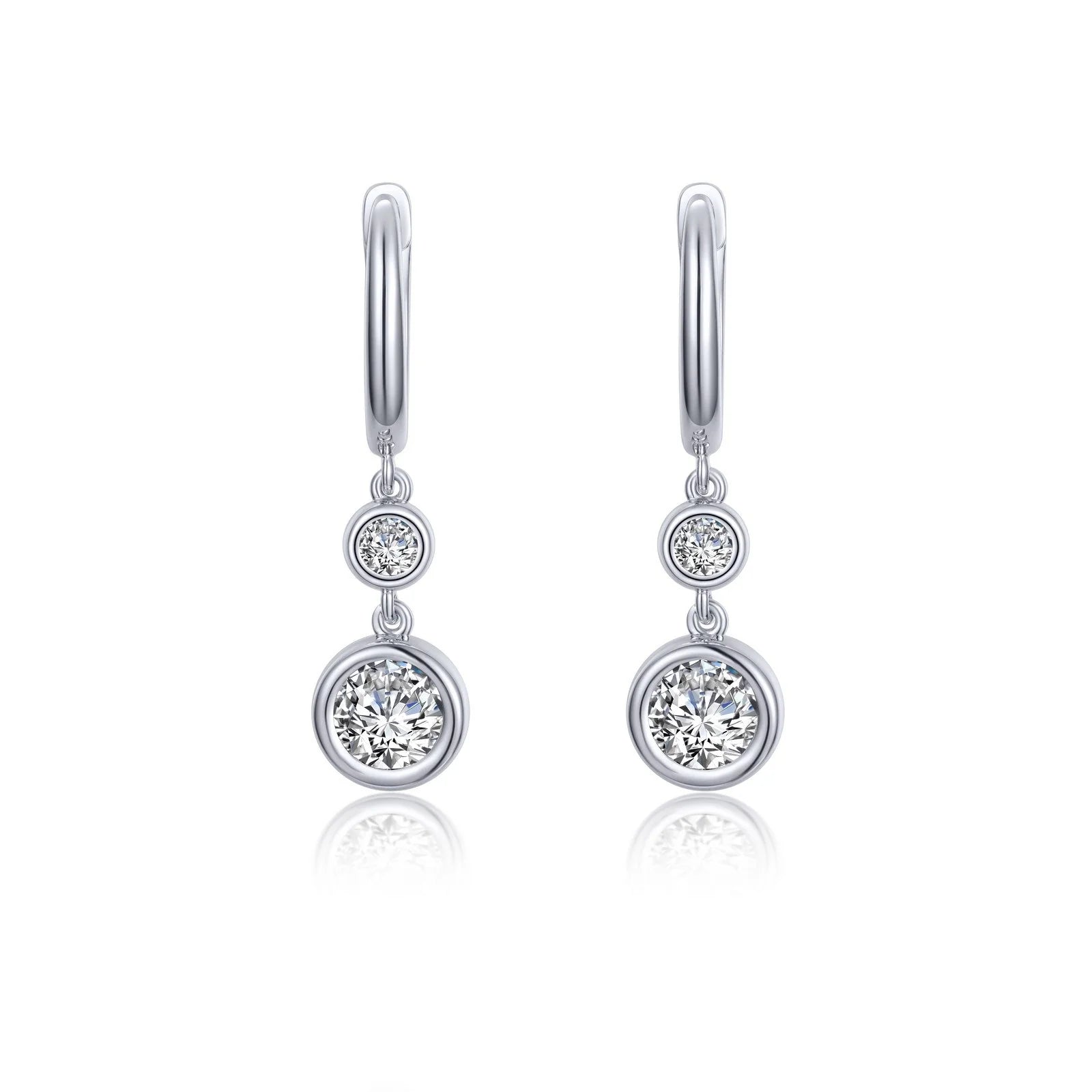 Women’s sapphire stud earrings-Bezel-Set Drop Earrings