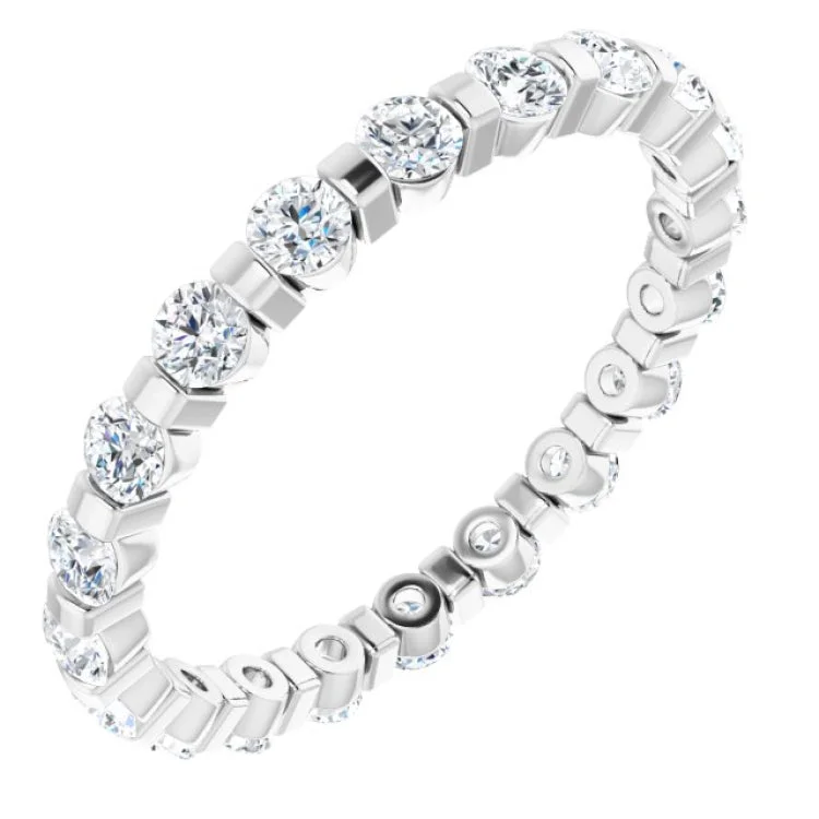 Women’s vintage engagement ring-Platinum 1 CTW Diamond Eternity Band