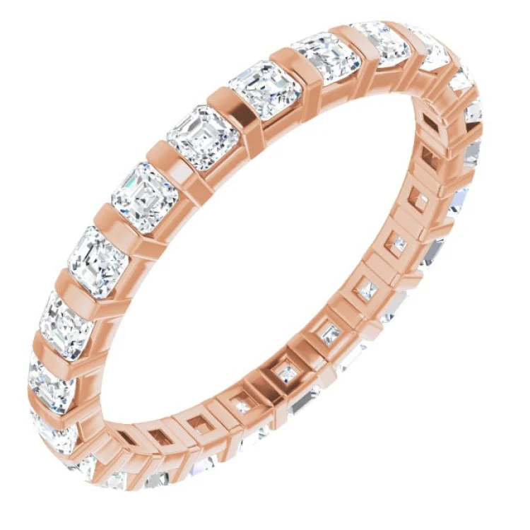 Women’s anniversary engagement ring-14K Rose 1 1/6 CTW Diamond Eternity Band