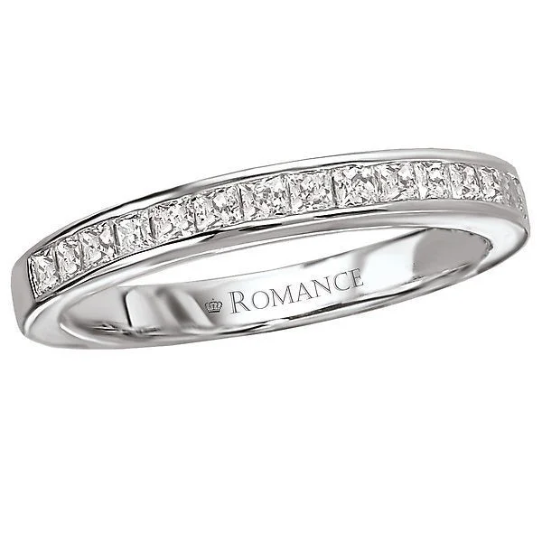 Women’s fine diamond engagement ring-14KT WHITE GOLD 1/2 CTW PRINCESS CUT DIAMOND CHANNEL SET BAND