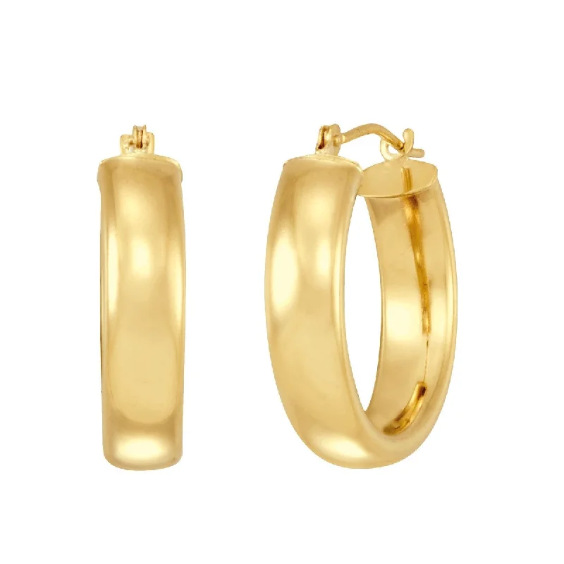 Women’s gold stud earrings-10KT Bold Gold Hoop Earrings