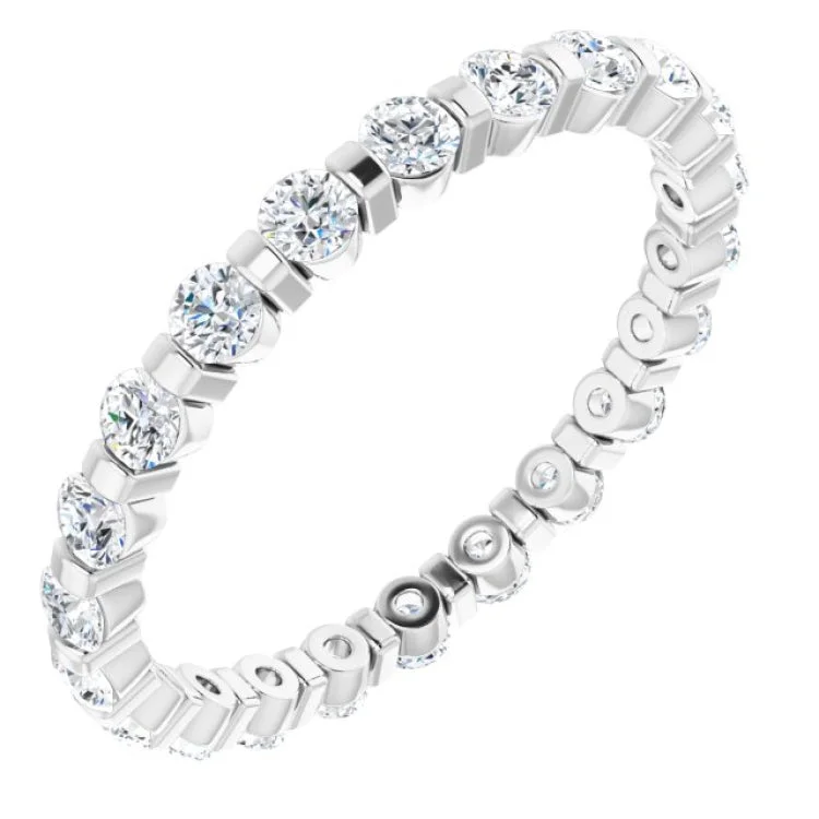 Women’s heart-shaped engagement ring-Platinum 5/8 CTW Diamond Eternity Band