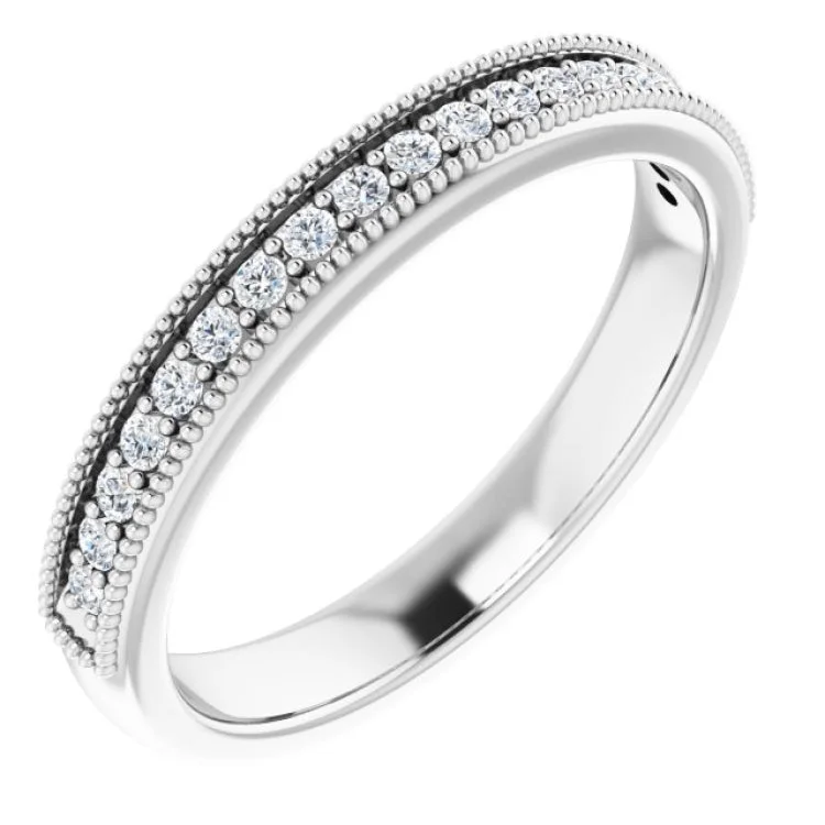 Women’s platinum and gold engagement ring-Platinum 1/5 CTW Lab-Grown Diamond Anniversary Band