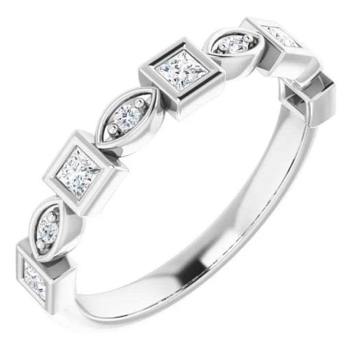 Women’s high-quality engagement ring-Platinum 1/3 CTW Natural Diamond Anniversary Band