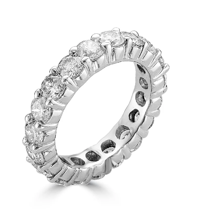 Women’s stylish diamond engagement ring-14KT WHITE GOLD 3.00 CTW ROUND DIAMOND ETERNITY BAND