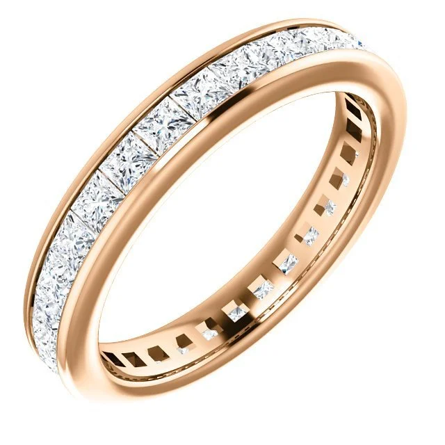 Women’s princess cut engagement ring-14KT GOLD 1 1/2 CTW PRINCESS CUT DIAMOND CHANNEL-SET ETERNITY BAND