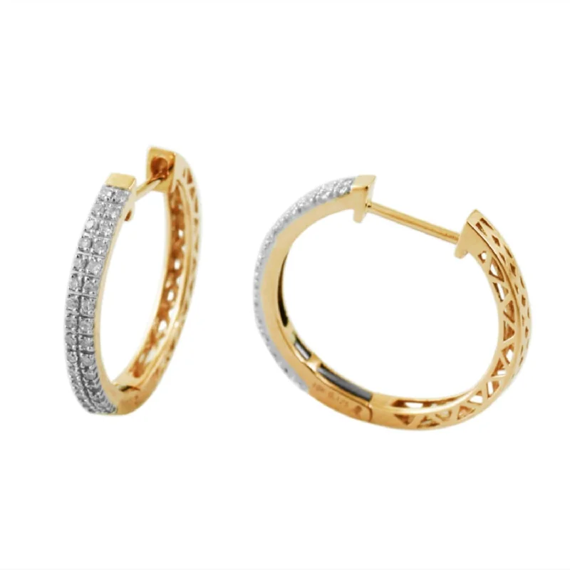 Women’s emerald drop earrings-1/4 CTW Diamond Hoop Earrings in 10KT Yellow Gold