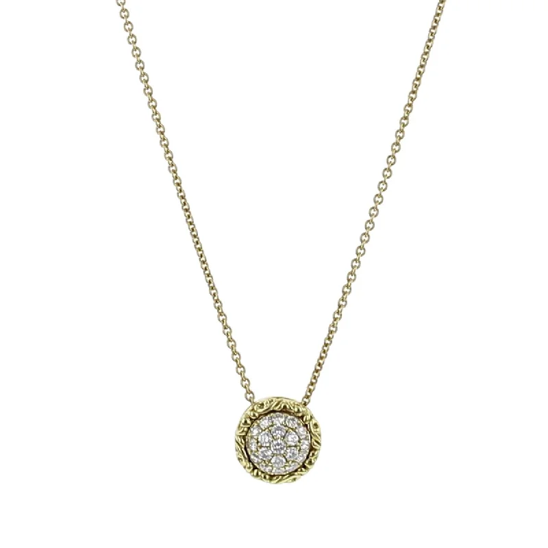 Women’s pendant necklace-Gold Ivy Diamond Circle Pendant